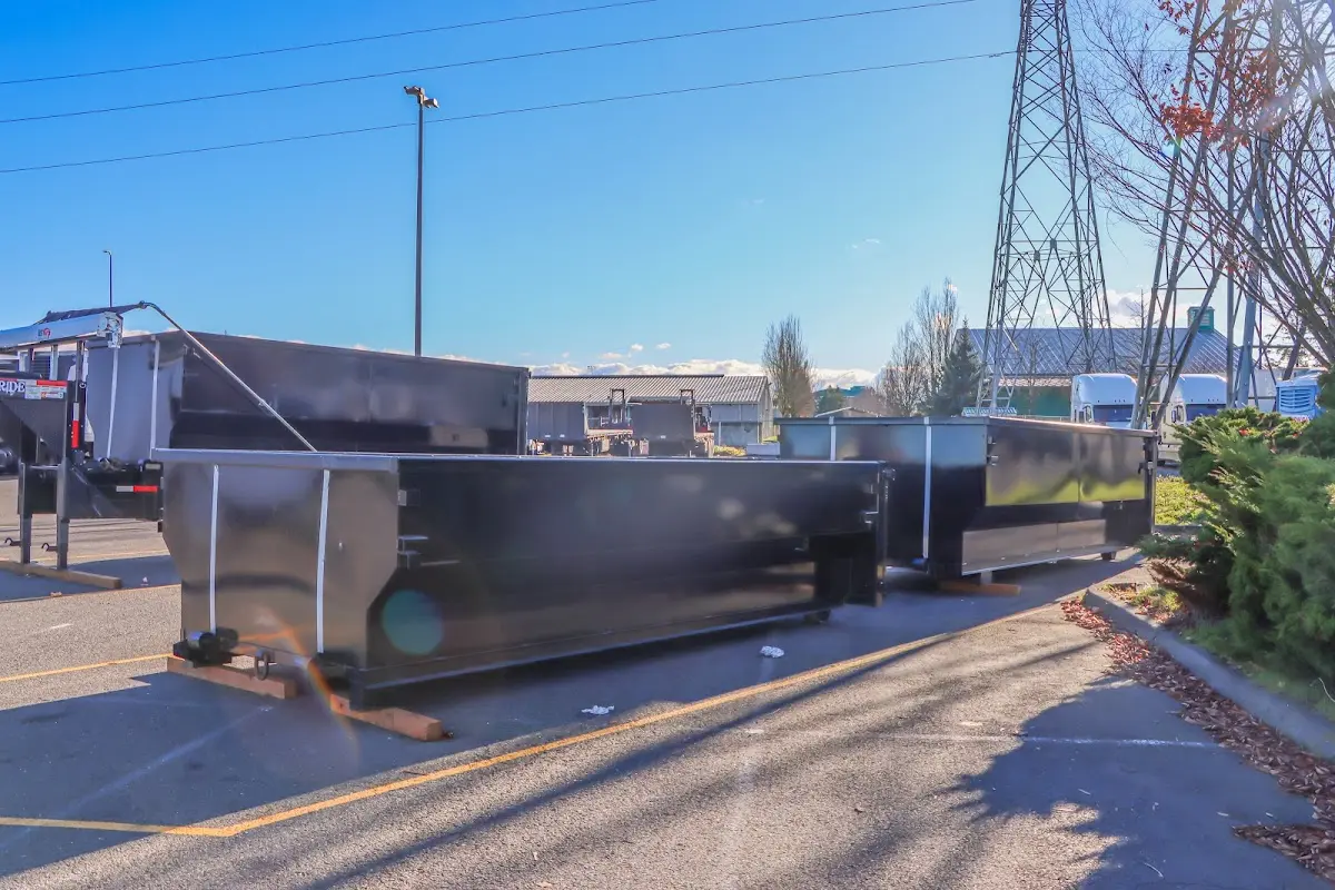Roll-off dumpster ready for waste disposal at job site for Commercial Dumpster Rental in Gulf Park Estates